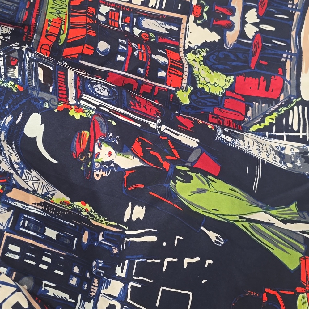 Her Destiny Paris French Print Navy Maxi Skirt Sz XL - Picture 4 of 8
